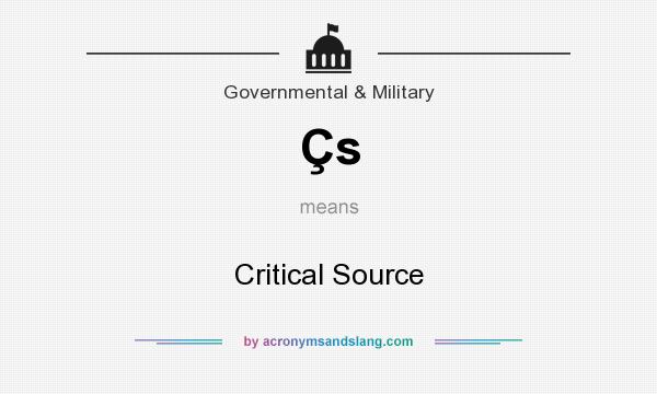 What does Çs mean? It stands for Critical Source