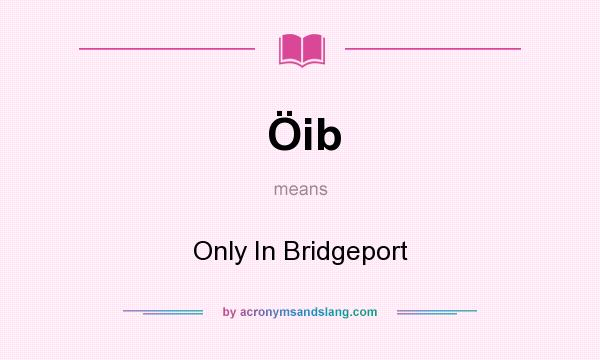 What does Öib mean? It stands for Only In Bridgeport