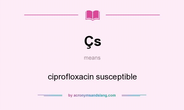 What does Çs mean? It stands for ciprofloxacin susceptible