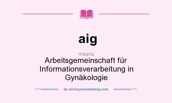 What does aig mean? It stands for Arbeitsgemeinschaft für Informationsverarbeitung in Gynäkologie