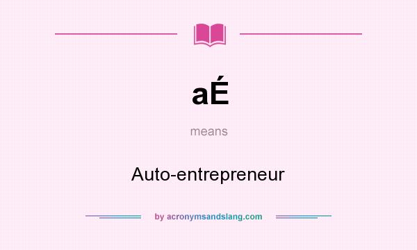 What does aÉ mean? It stands for Auto-entrepreneur