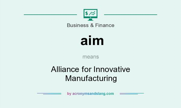 What does aim mean? It stands for Alliance for Innovative Manufacturing
