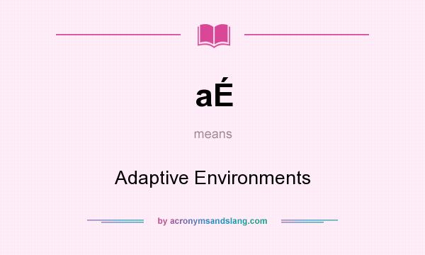 What does aÉ mean? It stands for Adaptive Environments