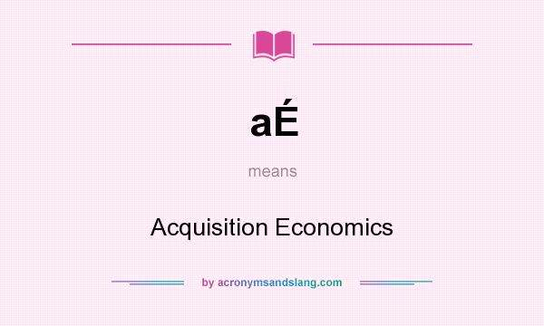 What does aÉ mean? It stands for Acquisition Economics