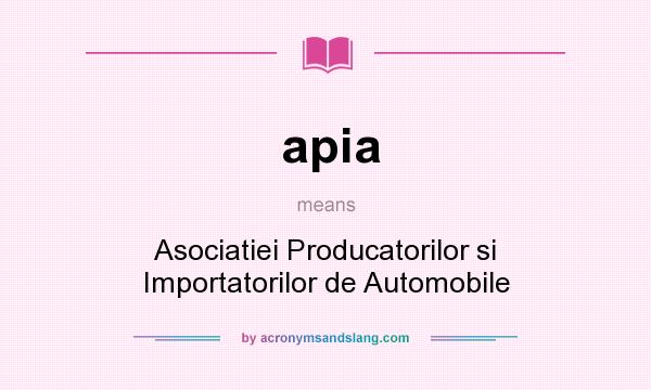 What does apia mean? It stands for Asociatiei Producatorilor si Importatorilor de Automobile