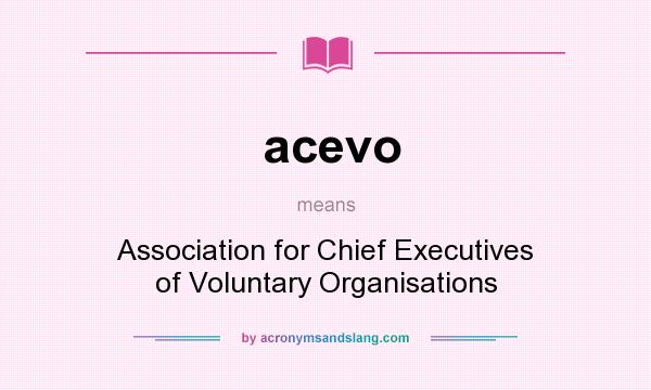 What does acevo mean? It stands for Association for Chief Executives of Voluntary Organisations