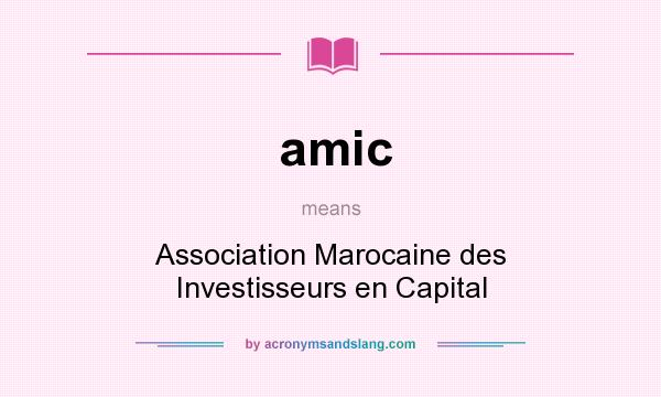 What does amic mean? It stands for Association Marocaine des Investisseurs en Capital