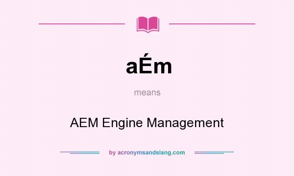 What does aÉm mean? It stands for AEM Engine Management