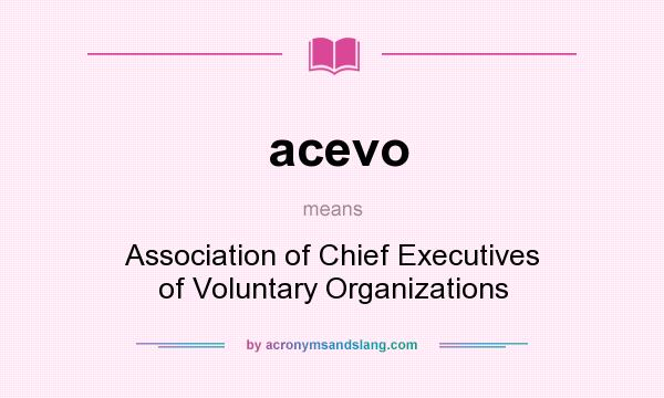 What does acevo mean? It stands for Association of Chief Executives of Voluntary Organizations