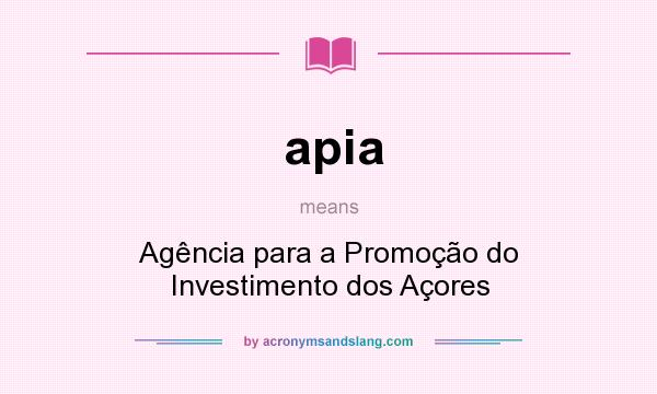 What does apia mean? It stands for Agência para a Promoção do Investimento dos Açores