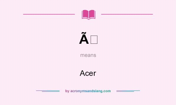 What does Ã mean? It stands for Acer