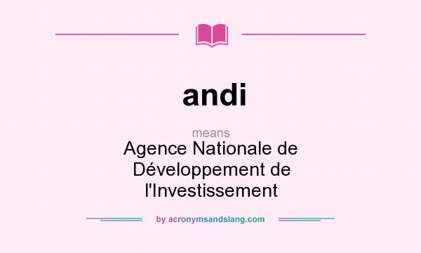 What does andi mean? It stands for Agence Nationale de Développement de l`Investissement