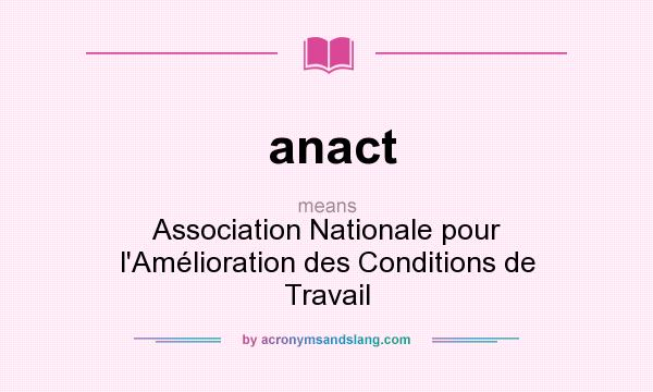 What does anact mean? It stands for Association Nationale pour l`Amélioration des Conditions de Travail