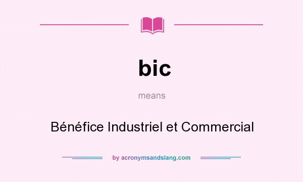 What does bic mean? It stands for Bénéfice Industriel et Commercial