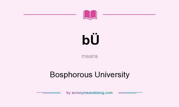 What does bÜ mean? It stands for Bosphorous University