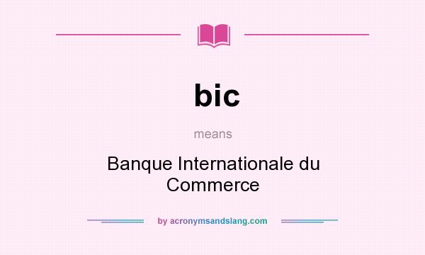What does bic mean? It stands for Banque Internationale du Commerce