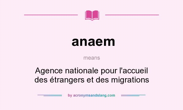 What does anaem mean? It stands for Agence nationale pour l`accueil des étrangers et des migrations