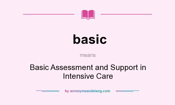 What does basic mean? It stands for Basic Assessment and Support in Intensive Care
