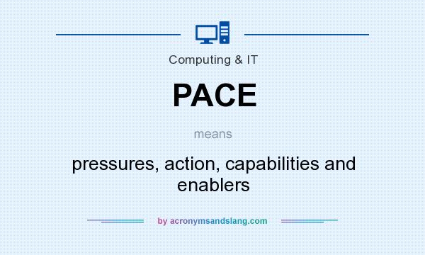 What does PACE mean? It stands for pressures, action, capabilities and enablers