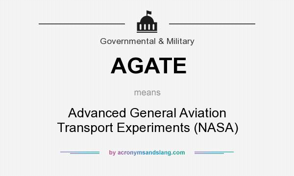 What does AGATE mean? It stands for Advanced General Aviation Transport Experiments (NASA)
