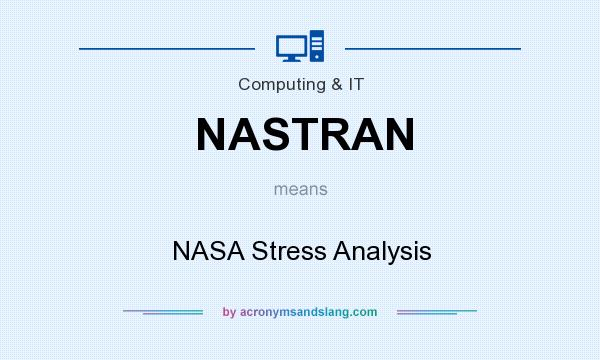 What does NASTRAN mean? It stands for NASA Stress Analysis