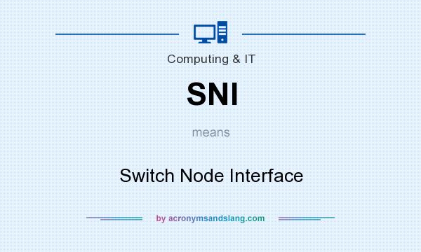 What does SNI mean? It stands for Switch Node Interface
