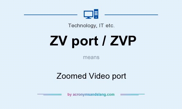 What does ZV port / ZVP mean? It stands for Zoomed Video port