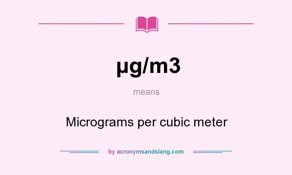 What does g/m3 mean? It stands for Micrograms per cubic meter
