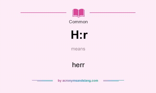What does H:r mean? It stands for herr