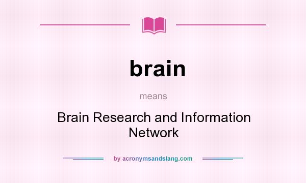 What does brain mean? It stands for Brain Research and Information Network