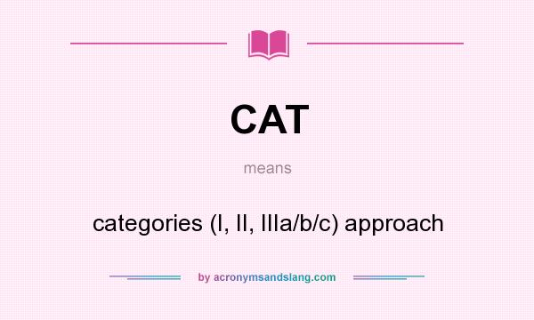 What does CAT mean? It stands for categories (I, II, IIIa/b/c) approach