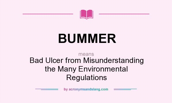 What does BUMMER mean? It stands for Bad Ulcer from Misunderstanding the Many Environmental Regulations