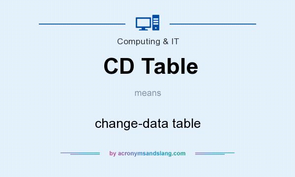 What does CD Table mean? It stands for change-data table