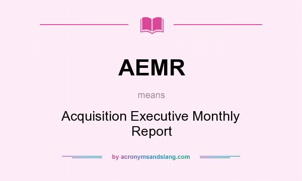 What does AEMR mean? It stands for Acquisition Executive Monthly Report