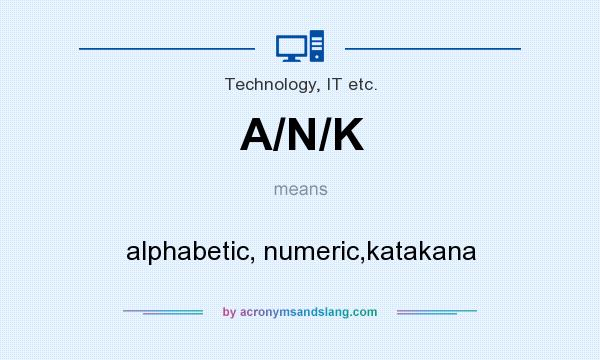 What does A/N/K mean? It stands for alphabetic, numeric,katakana
