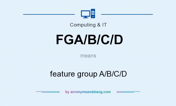 What does FGA/B/C/D mean? It stands for feature group A/B/C/D