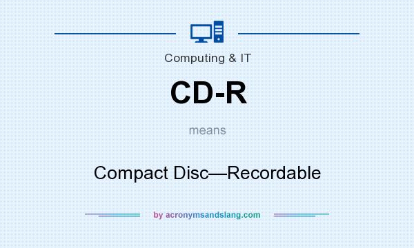 What does CD-R mean? It stands for Compact Disc—Recordable