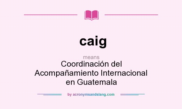 What does caig mean? It stands for Coordinación del Acompañamiento Internacional en Guatemala