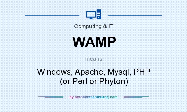 What does WAMP mean? It stands for Windows, Apache, Mysql, PHP (or Perl or Phyton)