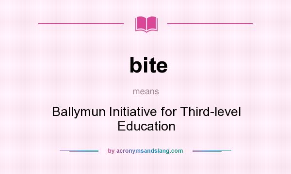 What does bite mean? It stands for Ballymun Initiative for Third-level Education