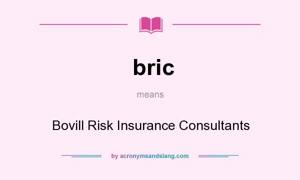 What does bric mean? It stands for Bovill Risk Insurance Consultants