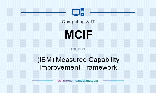 What does MCIF mean? It stands for (IBM) Measured Capability Improvement Framework