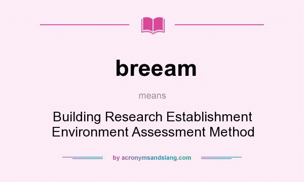 What does breeam mean? It stands for Building Research Establishment Environment Assessment Method