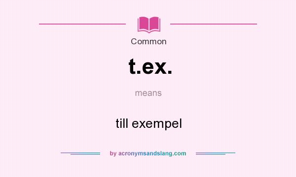 What does t.ex. mean? It stands for till exempel