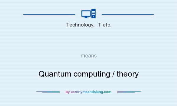 What does   mean? It stands for Quantum computing / theory