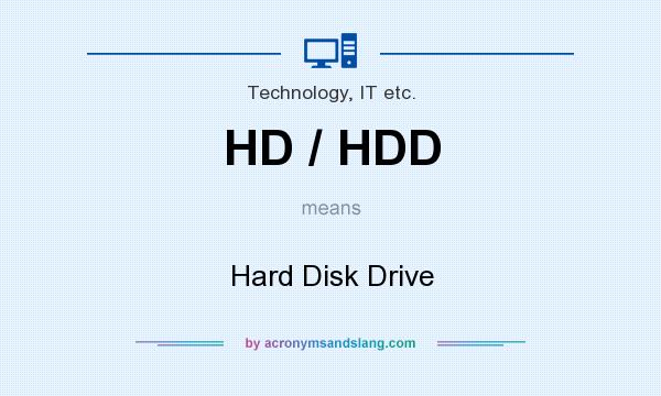What does HD / HDD mean? It stands for Hard Disk Drive