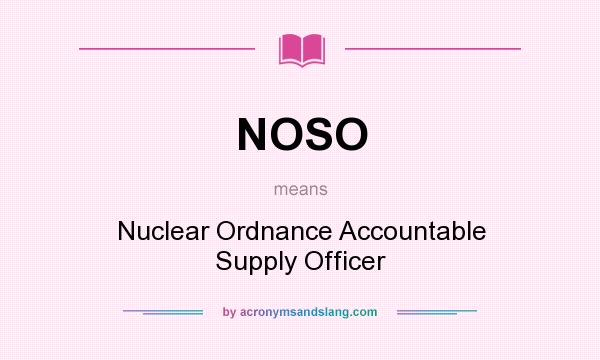 What does NOSO mean? It stands for Nuclear Ordnance Accountable Supply Officer