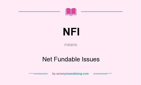What does NFI mean? It stands for Net Fundable Issues