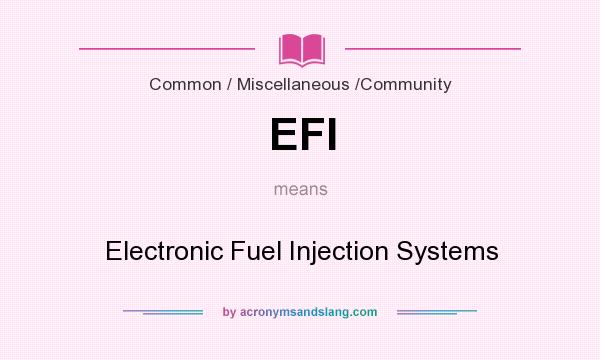 What does EFI mean? It stands for Electronic Fuel Injection Systems