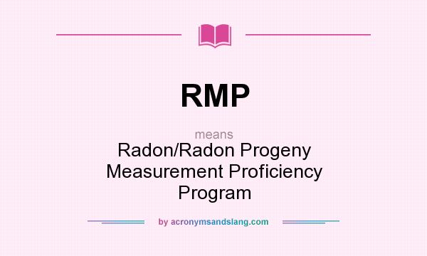 What does RMP mean? It stands for Radon/Radon Progeny Measurement Proficiency Program